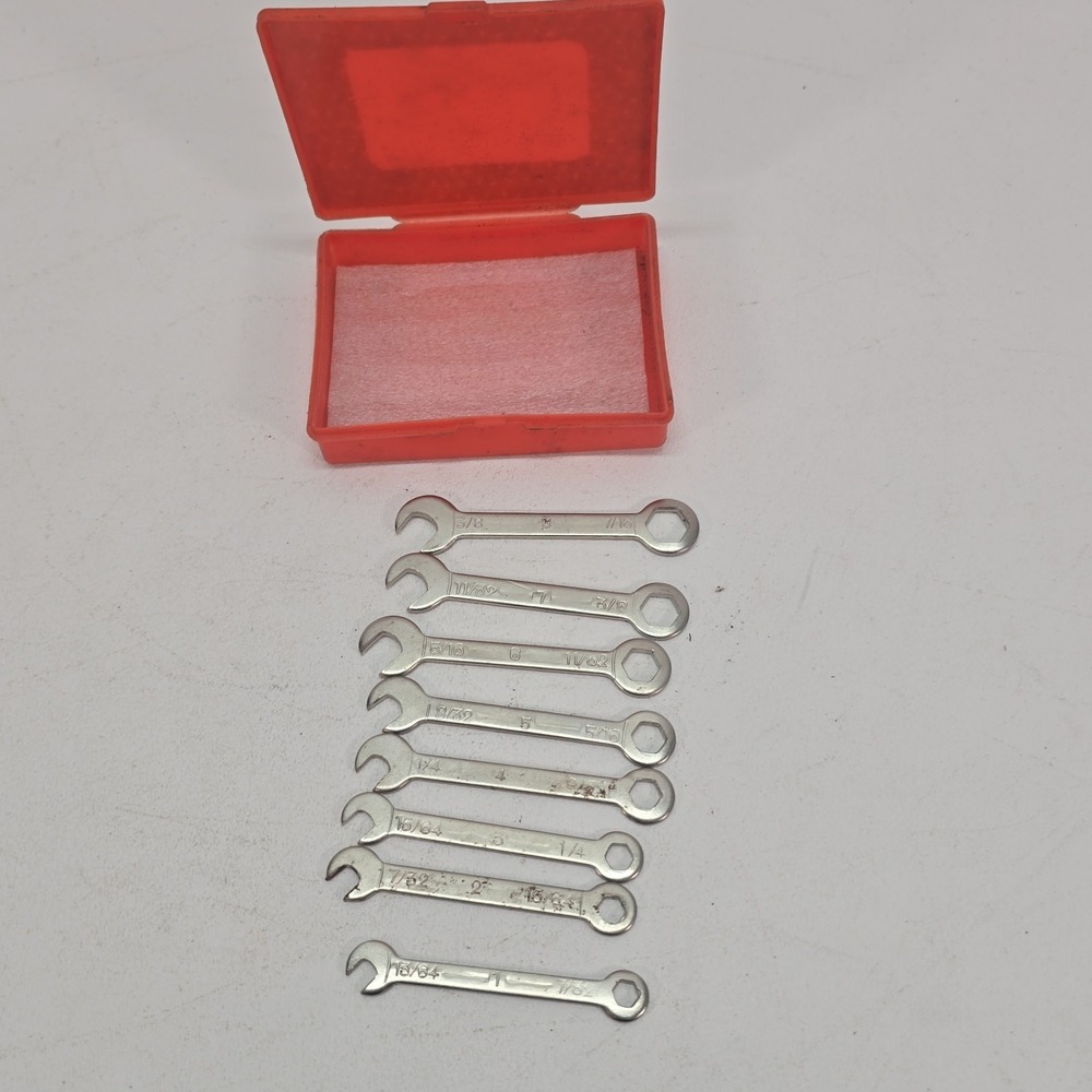 Japan 8Pc Set SAE Combination 6pt Midget Ignition Wrench‎ 13/64"-7/16"